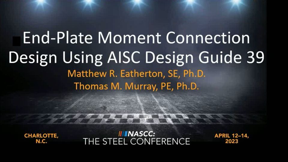 End-Plate Moment Connection per AISC Design Guide 39